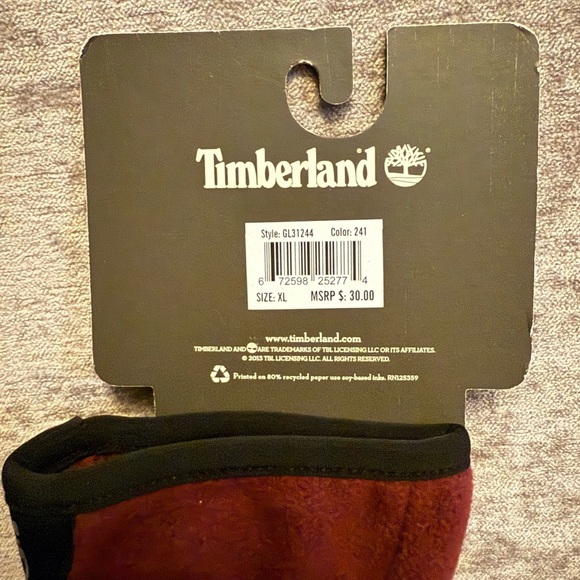 NWT Timberland Men’s Midweight Commuter Gloves, Touch Screen - Red and Black, XL - Picture 5 of 6